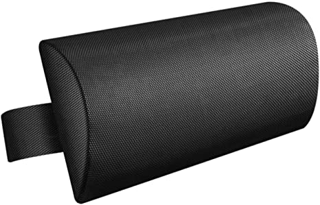 Flexzion Universal Headrest Pillow Replacement for Zero Gravity Office Reclining Lawn Patio Lounge Folding Chair Neck Head Lumbar Pillow with Adjustable Elastic Band up to 15.8in/40cm Wide (Black)