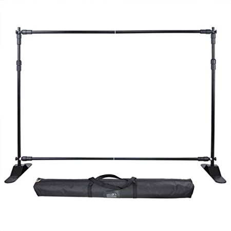8 Ft Black Expandable Telescopic Trade Show Banner Stand