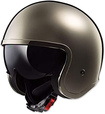 LS2 Helmets Open Face Spitfire Helmet (Black Chrome - Medium)