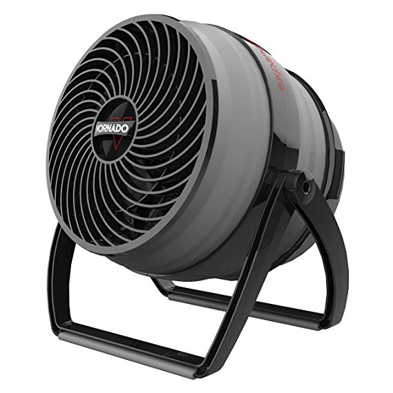 Vornado EXPAND4 Compact Air Circulator Travel Fan with Collapsible Body, Built-in Carry Handle, Integrated Cord Storage, Multi-Directional Airflow Black/Gray