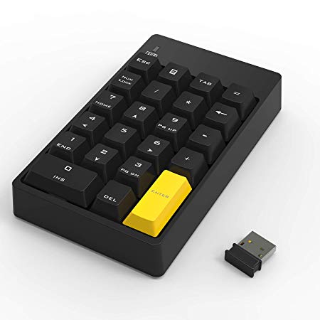 Numeric Keypad, Wireless Number Pads 22 Keys Mini USB Keypad for Laptop