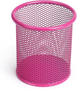 Tamaki Pen Holder Cup for Desk, Wire Mesh Pencil Cup Holder for Desk Office Pen Organizer (Pink)