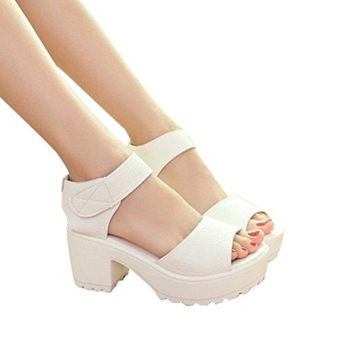 Womail Open Peep Toe Platform Gladiator Sandals Chunky Shoes for Women