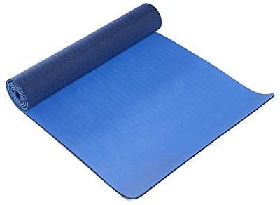 Thinksport Yoga & Pilates Mat For Men & Women | For Stretching, Home Workouts, Fitness, Exercise | No Slip, Eco-Friendly, Made With Safe Materials, Non Stinky | Blue, 24'' x 72'' x 1/5''