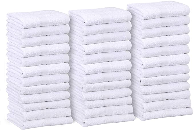 Gold Textiles Bulk Pack 60 Pcs (5 Dozen) White Economy 15x25 Inches Basic Hand Towel - 2.25 lb/dz
