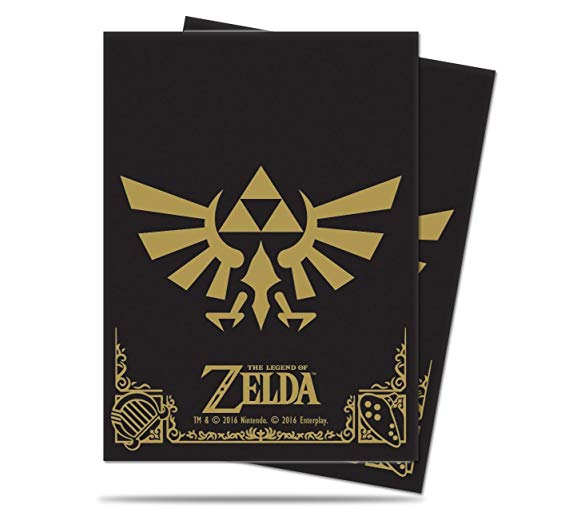 Ultra Pro Legend of Zelda - Hyrule Crest Standard Deck Protectors - Black/Gold (65 ct.)