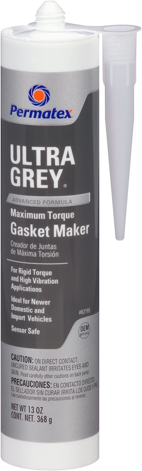 Permatex 82195 Ultra Grey Rigid High-Torque RTV Silicone Gasket Maker, 13 oz.