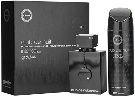 ARMAF Club De Nuit Intense 2-Piece Set for Men, (3.6 Oz Eau De Toilette Spray   6.8 Oz Body Spray)