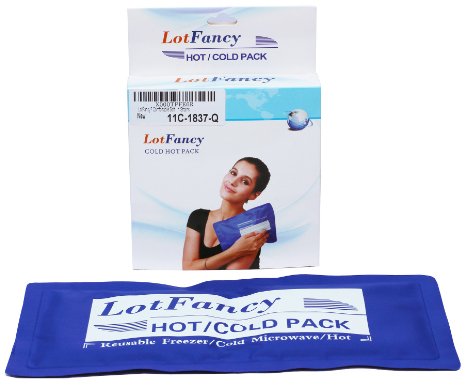 LotFancy Reusable Hot or Cold Gel-Pack - Soft and Comfortable Heating or Cooling Therapy for Sprains, Muscle or Joint Pain, Arthritis, Bruises, Fever, Etc. (10.8 X4.9 inch)