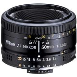 Nikon AF Nikkor 50mm f18D Prime Lens Import - Black