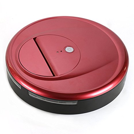 EVERTOP Robot Sweeper, Intelligent Automatic Floor Cleaner with Cliff Detection Sensor, Red