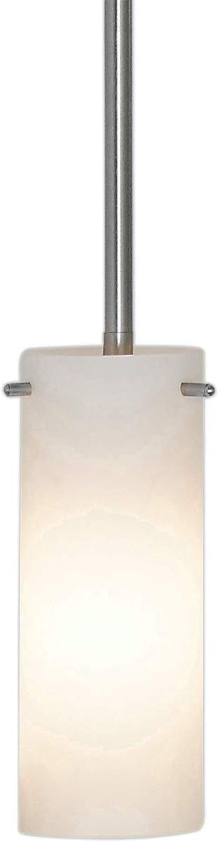 New Simple Modern Frosted Glass Pendant Light Brushed Finish | Contemporary Sleek Cylinder Design | Frosted Fixture