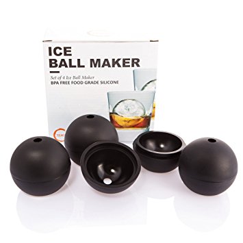 TeiKis Ice Ball Maker, 2.5-inch Diameter, Pack of 4