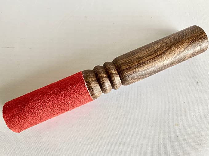 F771 Suede Leather covered Hard Wood Striker/mallet for Tibetan Singing Bowl Hand Made in Nepal
