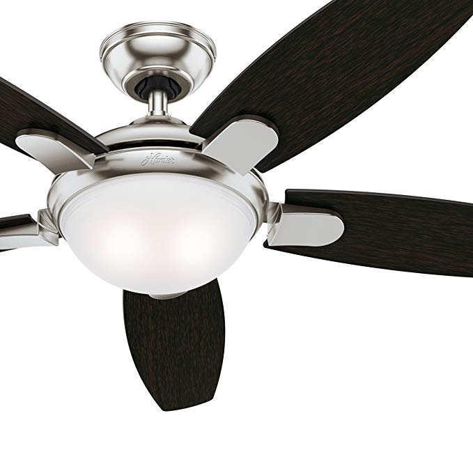 Hunter 54 in. Contemporary Ceiling Fan in Brushed Nickel with LED Light and Remote Control (Certified Refurbished)