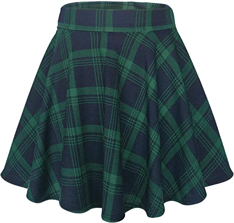 Urban CoCo Women's Basic Versatile Stretchy Flared Casual Mini Skater Skirt