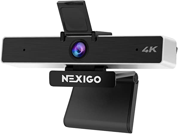 4K Webcam with 5X Digital Zoom, 2021 NexiGo N950 Pro Webcam with 8.5MP Sony Senor and Dual Stereo Microphone, Light Correction for Zoom Skype MS Teams, Laptop MAC PC Desktop