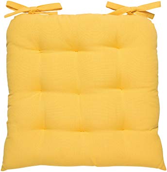 Now Designs Renew Collection Padded Chair Cushion, Honey Yellow