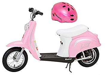 Razor Pocket Mod Bella 24V Electric Girl Scooter and Pink Youth Safety Helmet