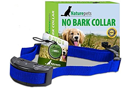 NEWST Generation No Bark Collar By Naturepets - No Harm Shock Dog Control - 7 Sensitivity Adjustable Levels for Medium Large or Small Dogs 15-120 Pound Dogs - 2 Gifts Include