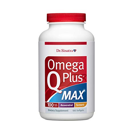 Dr. Sinatra's Omega Q Plus MAX - Advanced Heart Health and Healthy Aging Support for Healthy Cholesterol, Blood Pressure, Triglycerides, Blood Sugar with 100mg of CoQ10 and Turmeric (90 Day Supply)