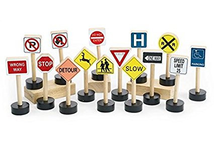 Excellerations Traffic Signs for Block Play - Set of 15 (Item # BESAFE)