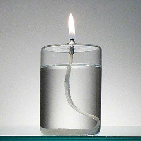 4-Inch Refillable Glass Pillar Candle for Use Standalone, in Candle Holders, & Lanterns