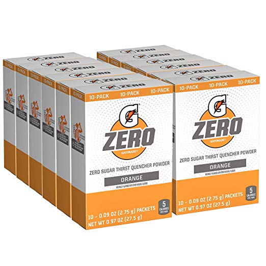 Gatorade G Zero Powder, Orange, 0.10oz Packets (120 Pack)