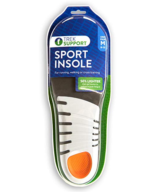 Trek Support Sport Insole for Men, Size 8-13, 1 Pair