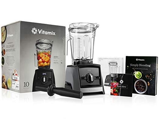 Vitamix A2300 Ascent Series Blender with 64-Ounce Container   Vitamix Simply Blending Blending Recipe Cookbook   Low-Profile Tamper   10-Year Full Warranty - Slate