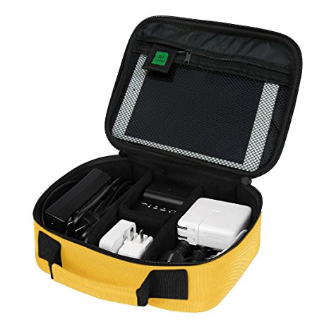 BAGSMART Electronics Travel Organizer Case Bag, Yellow