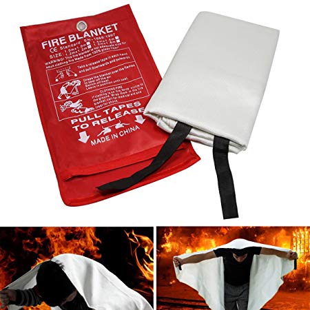 Fiberglass Fire Blanket Emergency Survival Fire Shelter Safety Protector for people,US Certified