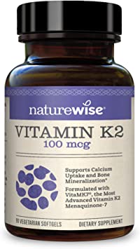 NatureWise Vitamin K2 (3 Month Supply) Support Strong Bones with VitaMK7 Menaquinone-7 for Cardiovascular Health and Max Bioavailability, Gluten-Free, Non-GMO (90 Vegetarian Softgels)