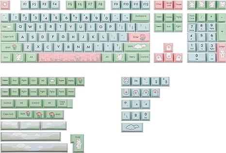 EPOMAKER Alice’s Adventure 156 Keys Cherry Profile PBT Dye Sublimation Keycaps Set for Mechanical Gaming Keyboard, Compatible with Cherry Gateron Kailh Otemu MX Structure