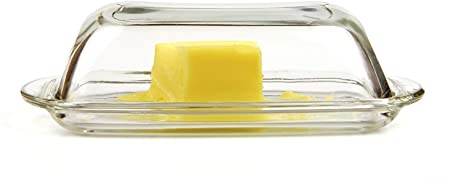 Plastic Butter Dish with Lid - Kitchen and Baking Necessities Holder with Clear Cover Dishwasher and Microwave Safe
