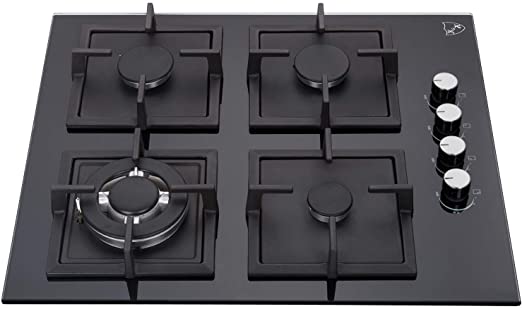K&H 4 Burner 24" Built-in NATURAL Gas Glass Cast Iron Cooktop 4-GCW