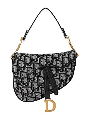 Ladies Designer Crossbody Purses with Wide Shoulder Strap Trendy D-shape Printing Saddle Bags for Cool Girls