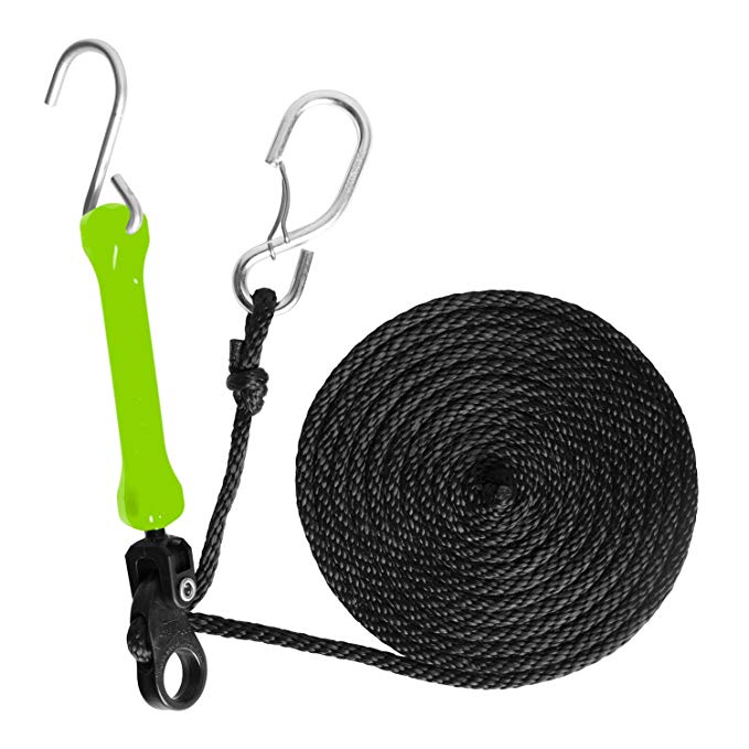 The Perfect Bungee by BihlerFlex, PTDG Adjustable Bungee Perfect Tie-Down with Spring-Loaded Gated S-Hooks, 12', Safety Green