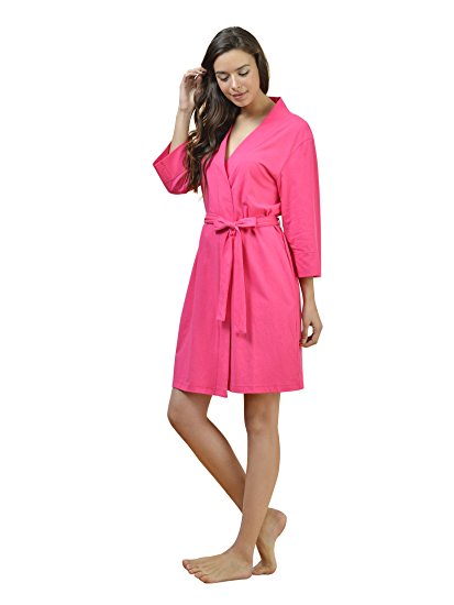 SIORO Womens Cotton Robe Soft Kimono Robes Knit Bathrobe Loungewear Sleepwear Short