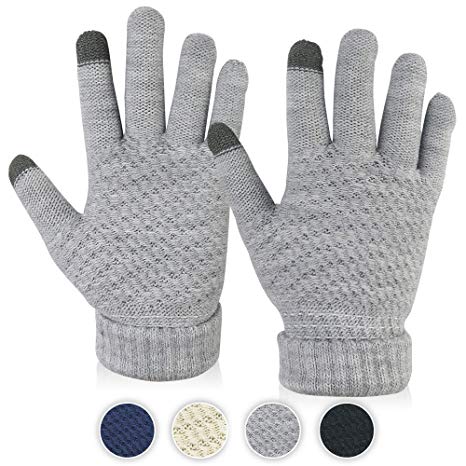 Winter Gloves for Women - Touch Screen Texting Sensitive, Elastic Cuff, Flexible Touchscreen Fabric
