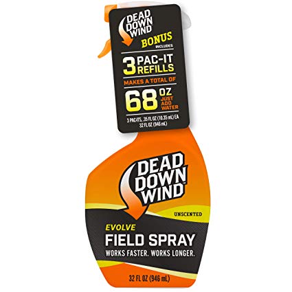 Dead Down Wind Evolve Field Spray – 12oz Bottle & Pac-It Refill, Unscented, Broad-Spectrum, Odor-Eliminating Hunting Spray