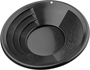 SE GP1013BB12 12-Inch Black Gold Pan, Plastic Body, Dual Riffles