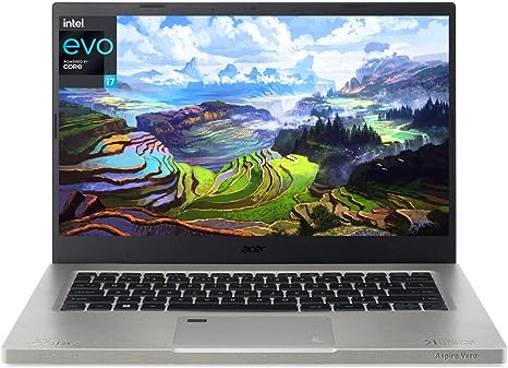 Acer Aspire Vero 14" FHD Slim Laptop, EVO 10-Core Intel i7-1255U, Thunderbolt4, Wi-Fi 6E, Backlit KB, Fingerprint, 1080p Wabcam, Bluetooth 5.1, Win11, w/Mousepad (16GB RAM | 1TB SSD)