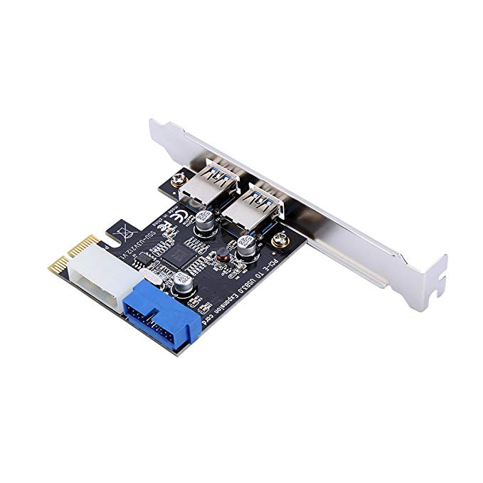 Zerone PCI-E to USB 3.0 2 Port Express Card, with 1 USB 3.0 20-pin Connector