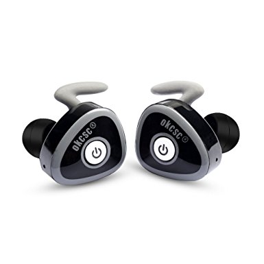 3cshopping TWS HC-0362 Truly Wireless Stereo Earphones,Mini Invisible Truly Wireless Bluetooth V4.1 Surround Sound Earbuds Earphones Noise Cancelling InEar Headset With Microphone for iPhone,Android,Smartphones and More (Gray)