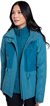 Mountain Warehouse Thunderstorm Womens 3 in 1 Jacket - Waterproof Outer Ladies Rain Coat, Adjustable Features, Detachable Fleece Inner Jacket - for Winter, Outdoors