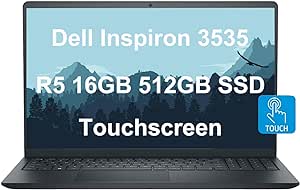 Dell Inspiron 15 15.6" Laptop (FHD Touchscreen, AMD Ryzen 5 7530U, 16GB RAM, 512GB PCIe SSD, (6-Core Beat i7-1165G7) ) Numeric Keypad, Webcam, 2023 Inspiron 3000 3535, Win 11 Home, Carbon Black