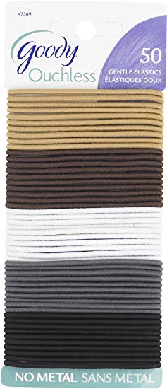 Goody Ouchless Braided Hair Elastics, (2 Millimeters), ( 50 Count) (Value Pack), (Pack of 3)