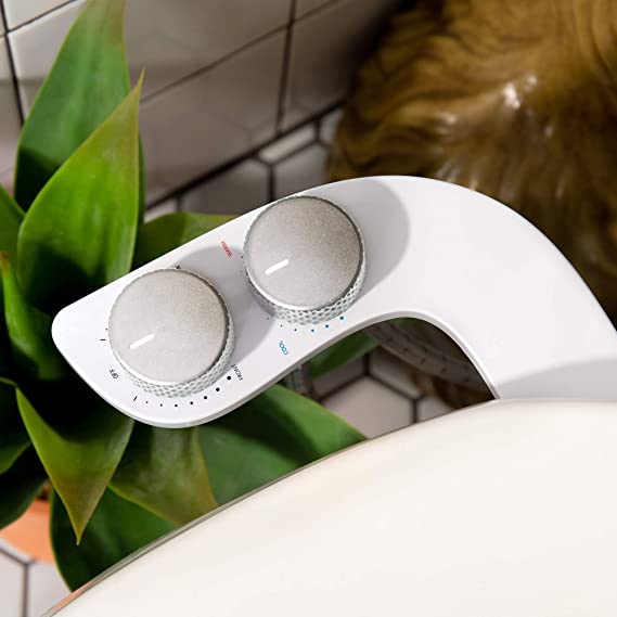 Spritz Warm Water Bidet Attachment (Silver) – Non-Electric Bidet Toilet Sprayer – Hot and Cold Bidet Sprayer for Toilet – Self-Cleaning Bidet – Warm and Cold Water