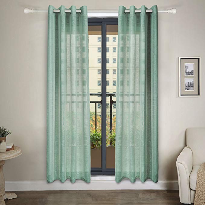 NordECO Sheer Curtain Panels Window Curtains Drapes Treatments for Living Room, 2 Panels, 53" x 84", Light Green